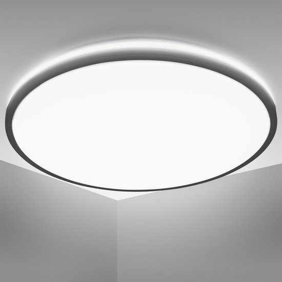 Doordeweekse dagen virtueel timmerman B.K.Licht - Plafondlamp met indirect licht - zwart - Ø38cm - LED  plafonniére - 4.000K... | bol.com