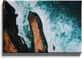Walljar - Ocean Waves - Muurdecoratie - Canvas schilderij