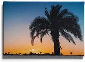 Walljar - Silhouet Palmbomen II - Muurdecoratie - Canvas schilderij