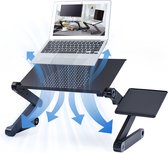 Bedtafels - aluminiumlegering verstelbare Laptopstandaard - Laptoptafel - Schoottafel -Zwart -43 x 27 x 65cm -happy new year