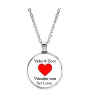 Akyol® vader en zoon vrienden voor het leven Ketting | Papa/Vader | vader en zoon | vader - vader en zoon - zoon - vriendschap - houden van - familie | 60 CM lang