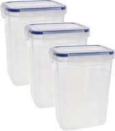 Set de 3 x conteneur de stockage / conteneur frais haut avec couvercle 1800 ml en plastique - Conteneurs de stockage