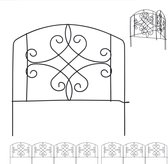 Relaxdays 8x clôture de lit - noir - clôture ornementale - bordure de bordure - acier - décoration - clôture de jardin