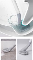Wizo Siliconen wc borstel - Siliconen Toiletborstel - WC Borstel met Houder - Wc Borstel Siliconen - Optimale Hygiëne - Wit