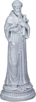 Relaxdays Tuinbeeld heilige Franciscus - beeld monnik - voor tuin en balkon - polyresin