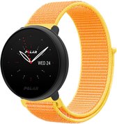 Nylon Smartwatch bandje - Geschikt voor  Polar Ignite 2 nylon band - lichtgeel - Strap-it Horlogeband / Polsband / Armband