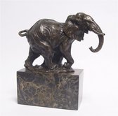 Bronzen Beeld Wandelende Olifant 18x8x20 cm