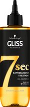 Herstellend Haar Masker Schwarzkopf Gliss 7 Sec Oil Nutritive Oliezuur (200 ml)