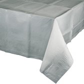 2x stuks tafelkleed zilver grijs 274 x 137 cm - tafellaken van papier