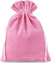 Velours / Fluweel Zakjes – 12x15cm – 10 stuks – Roze – Sieradenzakjes – Cadeauzakjes