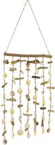 GEEN VOORRAAD - LATER CHECKEN - Schelp - 106x36x3 cm - Naturel - Hanger felt angel gold S - India - Sarana -