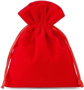 Velours / Fluweel Zakjes – 8x10cm – 10 stuks – Rood – Sieradenzakjes – Cadeauzakjes