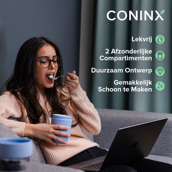 Coninx Bol Muesli A Emporter | Pot Yaourt to go | Bleu