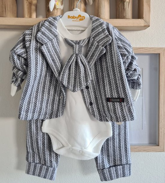 Baby smoking zwart De luxe met Colbert 5 delig
