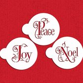 Designer Stencils Joy, Noel & Peace - Kerst thema Koekjes Stencils