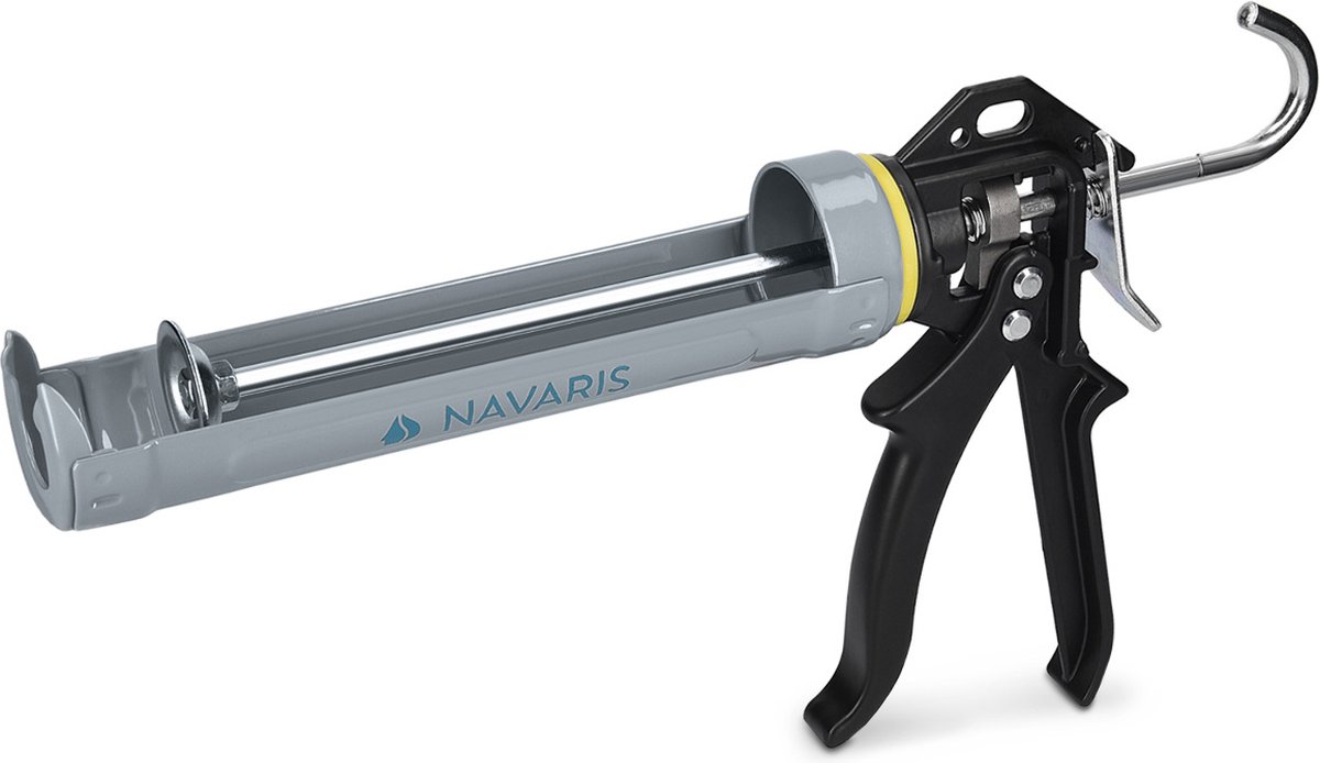 Navaris kitspuit voor standaard kitkokers - Metalen kitpistool voor kokers en tubes van kokers van 310 ml - Siliconen, acryl en montageschuim