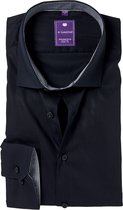 Redmond slim fit overhemd - zwart (contrast) - Strijkvriendelijk - Boordmaat: 37/38