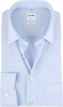 OLYMP Comfort Fit overhemd - wit / blauw gestreept - boordmaat 47