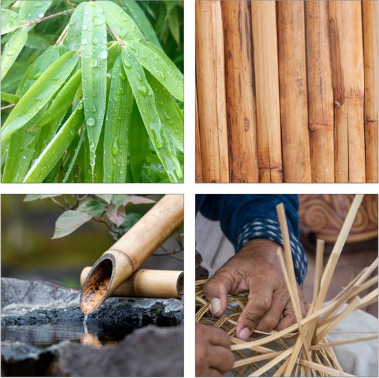 Relaxdays messenblok zonder messen - bamboe - messenhouder - voor lade - voor 5 messen - Relaxdays