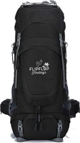 Bol.com FlipFlop Feelings 70 Liter Backpack - Zwart - Verstelbaar 60L tot 80L - Rits rondom - Opent als koffer aanbieding