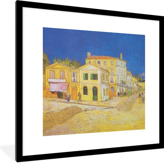 Cadre photo avec affiche - La maison jaune - Peinture de Vincent van Gogh - 40x40 cm - Cadre pour affiche
