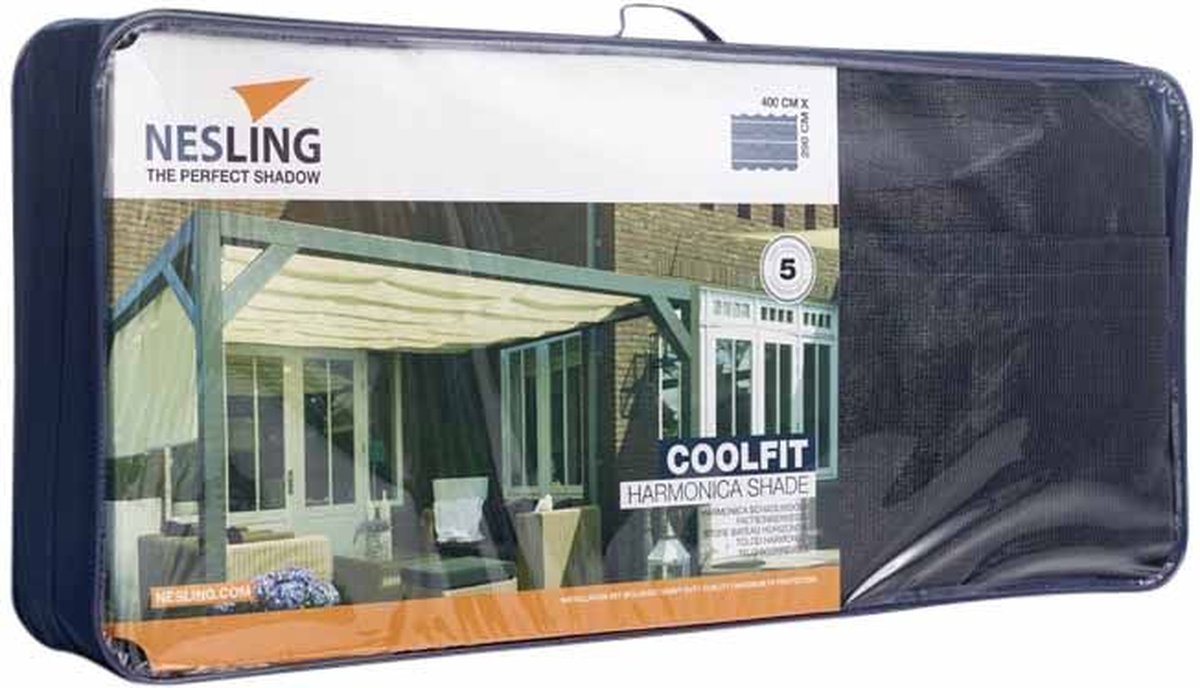 Nesling Voile d'ombrage rétractable, B290xL400cm, Noir