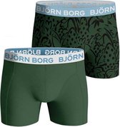 Björn Borg boxershorts Essential (2-pack) - heren boxers normale lengte - kobaltblauw en print -  Maat: M