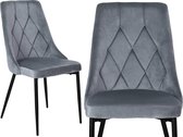 LINCOLN VELVET stoel bekleed met grafietfluweel