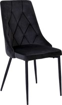 LINCOLN VELVET stoel bekleed met zwart fluweel