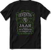 70 Jaar Legendarisch Gerijpt T-Shirt | Groen - Grijs | Grappig Verjaardag en Feest Cadeau Shirt | Dames - Heren - Unisex | Tshirt Kleding Kado | - Zwart - 3XL