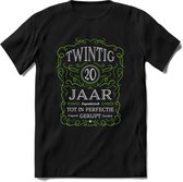 20 Jaar Legendarisch Gerijpt T-Shirt | Groen - Grijs | Grappig Verjaardag en Feest Cadeau Shirt | Dames - Heren - Unisex | Tshirt Kleding Kado | - Zwart - S