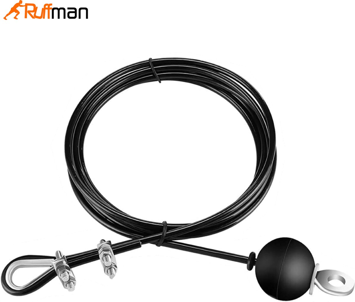 Staalkabel 3m verstelbaar - Bruikbaar voor fitness kabelsysteem -  staalkabel 5mm - klem | bol.com