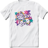 Love Is Love | Pride T-Shirt | Grappig LHBTIQ+ / LGBTQ / Gay / Homo / Lesbi Cadeau Shirt | Dames - Heren - Unisex | Tshirt Kleding Kado | - Wit - 3XL