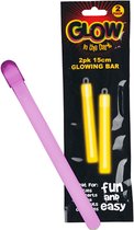 Carnival Toys Lichtstaafjes Glow 15 Cm Roze 2 Stuks