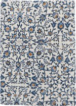 Les Ottomans  - Tafellaken handgeprint katoen blauw beige motief 250x150cm - Tafellakens