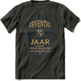 70 Jaar Legendarisch Gerijpt T-Shirt | Royal Blue - Ivoor | Grappig Verjaardag en Feest Cadeau Shirt | Dames - Heren - Unisex | Tshirt Kleding Kado | - Donker Grijs - M