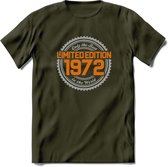 1972 Limited Edition Ring T-Shirt | Zilver - Goud | Grappig Verjaardag en Feest Cadeau Shirt | Dames - Heren - Unisex | Tshirt Kleding Kado | - Leger Groen - XXL