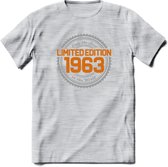 1963 Limited Edition Ring T-Shirt | Zilver - Goud | Grappig Verjaardag en Feest Cadeau Shirt | Dames - Heren - Unisex | Tshirt Kleding Kado | - Licht Grijs - Gemaleerd - 3XL