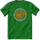 1967 Limited Edition Ring T-Shirt | Zilver - Goud | Grappig Verjaardag en Feest Cadeau Shirt | Dames - Heren - Unisex | Tshirt Kleding Kado | - Donker Groen - M