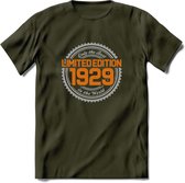 1929 Limited Edition Ring T-Shirt | Zilver - Goud | Grappig Verjaardag en Feest Cadeau Shirt | Dames - Heren - Unisex | Tshirt Kleding Kado | - Leger Groen - M