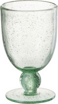 J-Line Lisboa wijnglas - glas - muntgroen - woonaccessoires