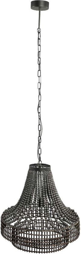 PTMD Merdy Ronde Hanglamp - H164 x Ø55,5 cm - Metaal - Grijs