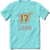 17 Jaar Feest T-Shirt | Goud - Zilver | Grappig Verjaardag Cadeau Shirt | Dames - Heren - Unisex | Tshirt Kleding Kado | - Licht Blauw - S