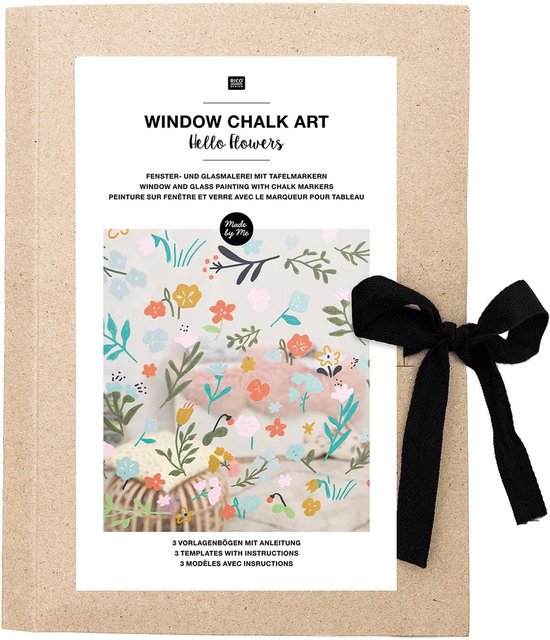 Window Chalk Art Templates 3delig Hello Flowers FSC Mix