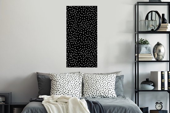 Stickers muraux - Feuille autocollante - Pois - Zwart - Wit - 40x80 cm - Feuille adhésive - Stickers muraux chambre enfant - Papier peint autocollant - Papier peint autocollant - Feuille autocollante