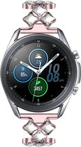 Steel diamond smartwatch bandje - geschikt voor Samsung Galaxy Watch 3 45mm / Galaxy Watch 1 46mm / Gear S3 Classic & Frontier - roze