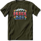 Pride Day | Pride T-Shirt | Grappig LHBTIQ+ / LGBTQ / Gay / Homo / Lesbi Cadeau Shirt | Dames - Heren - Unisex | Tshirt Kleding Kado | - Leger Groen - L