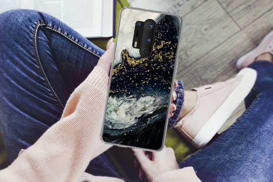 OnePlus 8 Pro - Marbre - Natuursteen - Or - Siliconen