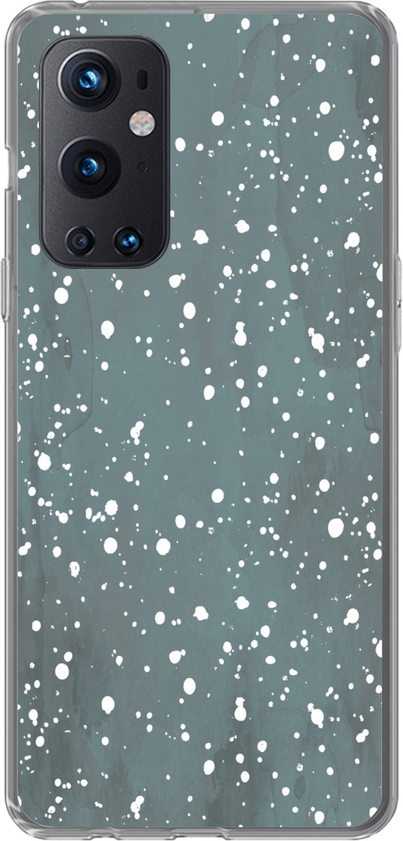Telefoonhoesje Geschikt voor OnePlus 9 Pro hoesje - Stippen - Groen - Wit - Siliconen Telefoonhoesje Telefoonhoesje