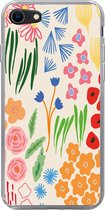 Geschikt voor iPhone SE 2020 hoesje - Bloemen - Patronen - Veldbloemen - Siliconen Telefoonhoesje